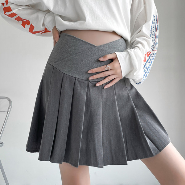 Къса плисирана пола за бременни