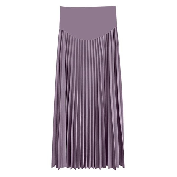 Дамска плисирана пола с висока талия за бременни