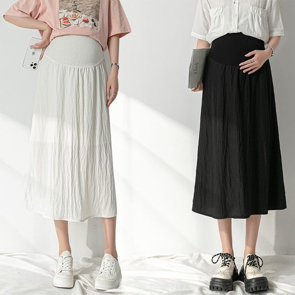 Дълга пола с висока талия за бременни