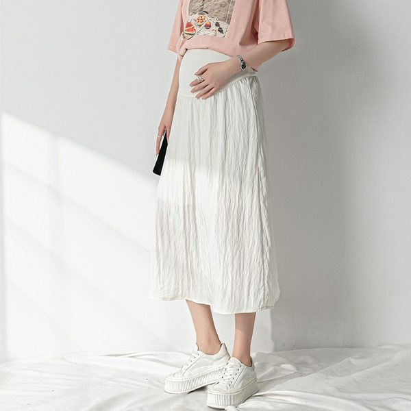 Дълга пола с висока талия за бременни