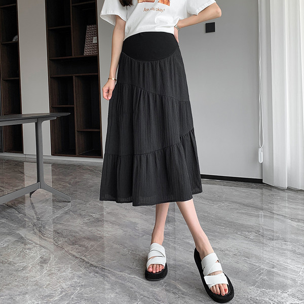 Разкроена пола за бременни със средна дължина