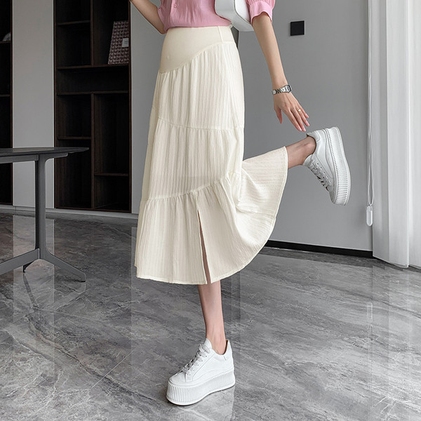 Разкроена пола за бременни със средна дължина