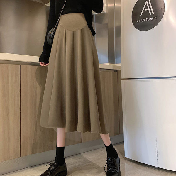 Разкроена пола за бременни със средна  дължина