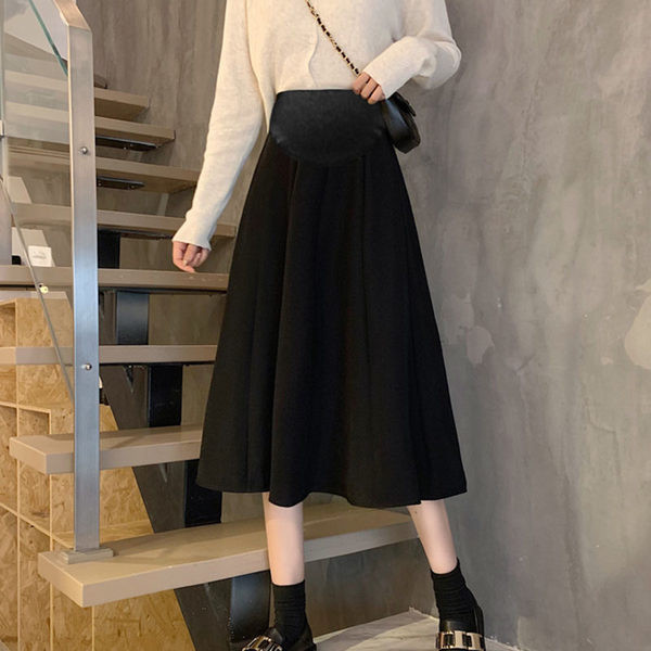 Разкроена пола за бременни със средна  дължина