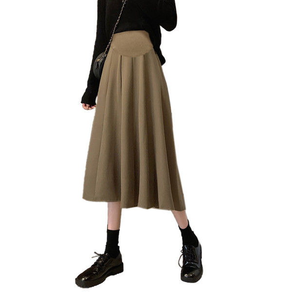 Разкроена пола за бременни със средна  дължина