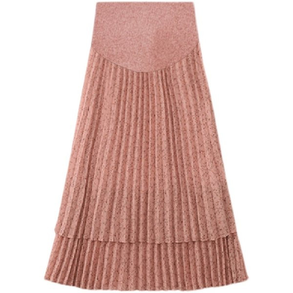 Дамска разкроена пола с висока талия за бременни