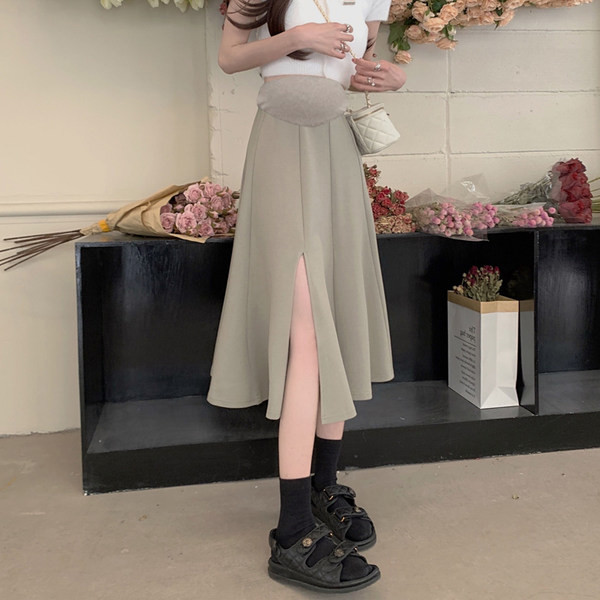 Модерна разкроена пола с цепка за бременни жени