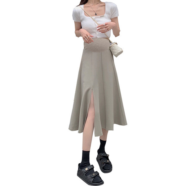 Модерна разкроена пола с цепка за бременни жени