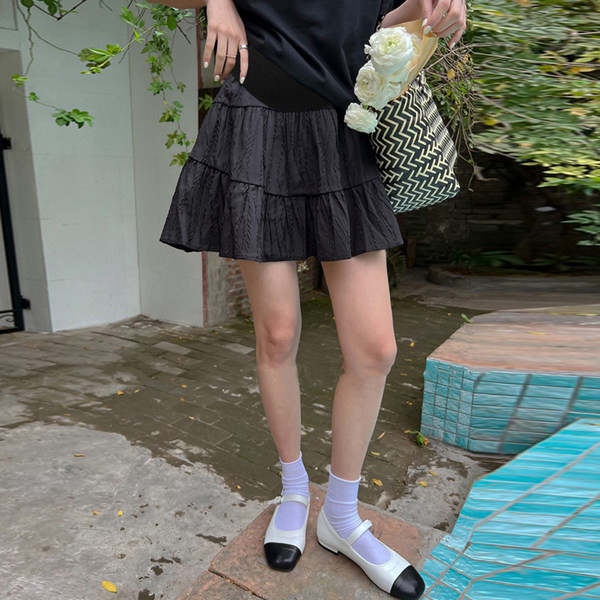 Къса пола с висока талия за бременни жени