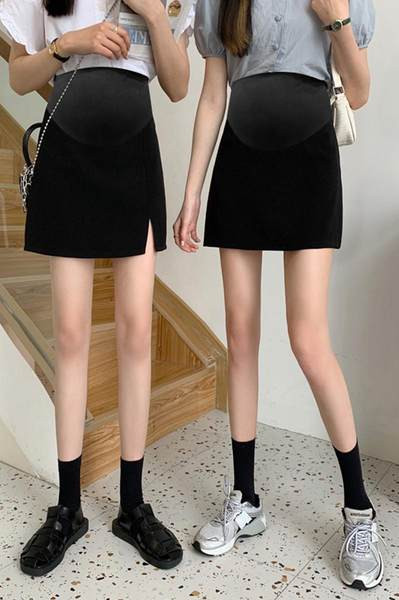 Ежедневна къса пола с висока талия за бременни жени