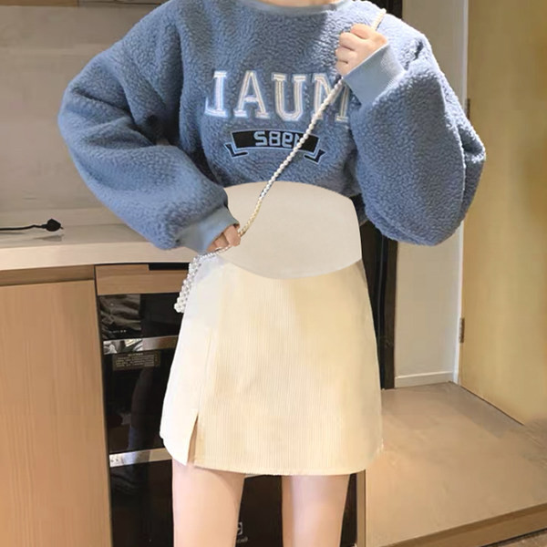 Модерна дамска пола с цепка за бременни