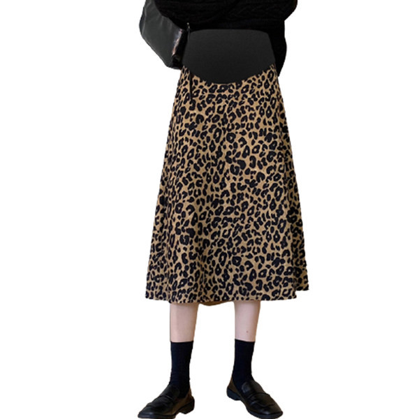 Широка пола за бременни с животински принт