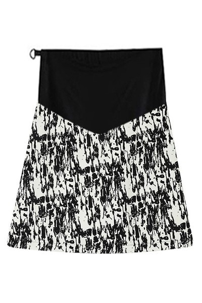 Къса права пола за бременна жени с висока талия 