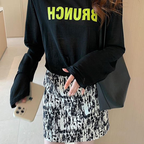 Къса права пола за бременна жени с висока талия 