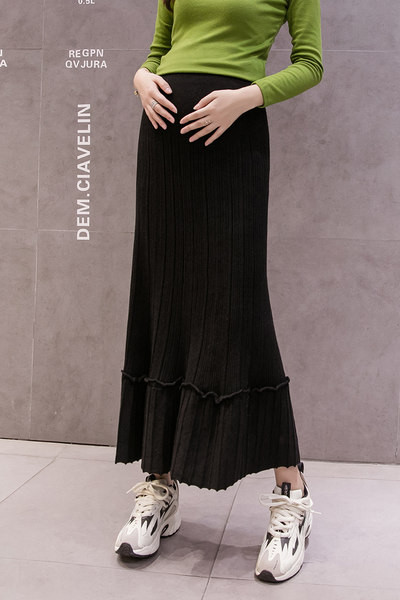 Дамска пола с висока талия за бременни