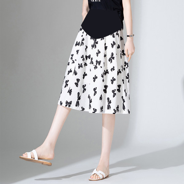 Ежедневна пола от шифон с висока талия за бременни жени