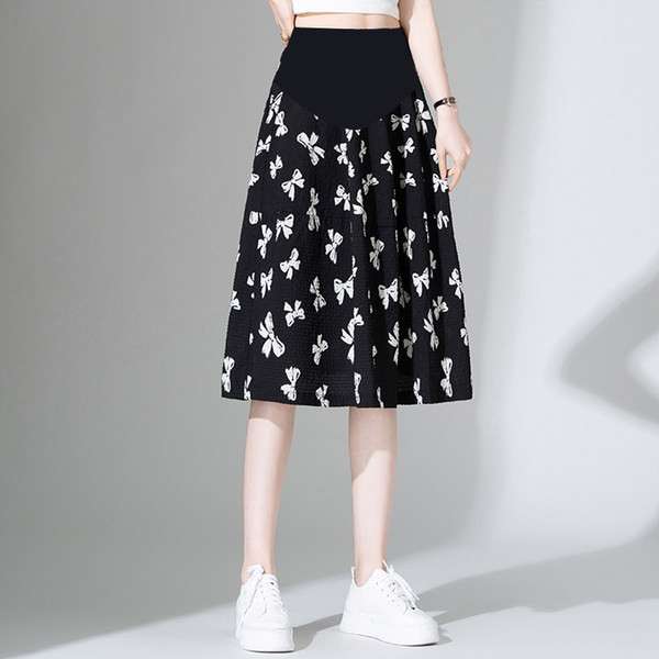 Ежедневна пола от шифон с висока талия за бременни жени