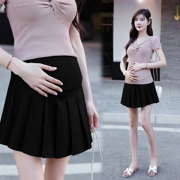 Къса плисирана пола подходяща за бременни жени