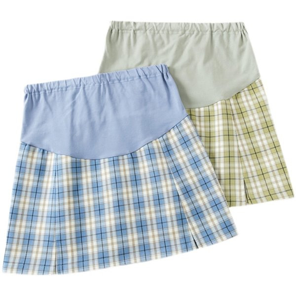 Ежедневна къса карирана пола за бременни