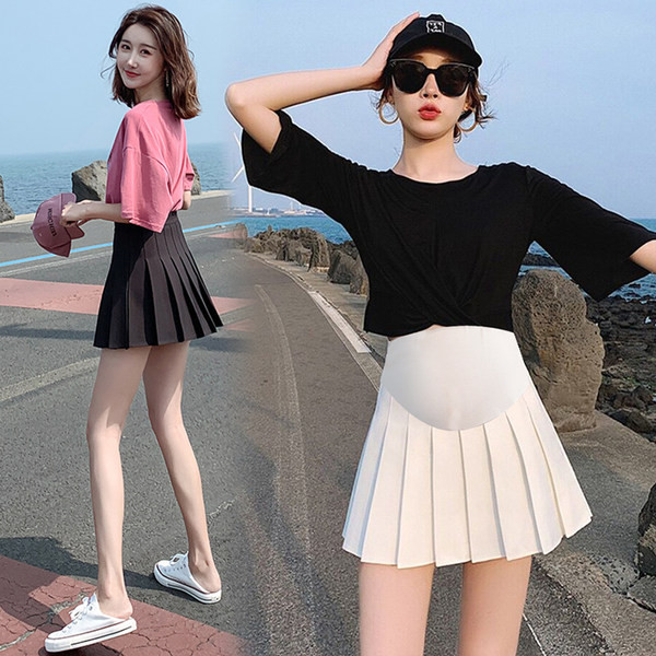 Модерна къса пола за бременни три цвята 