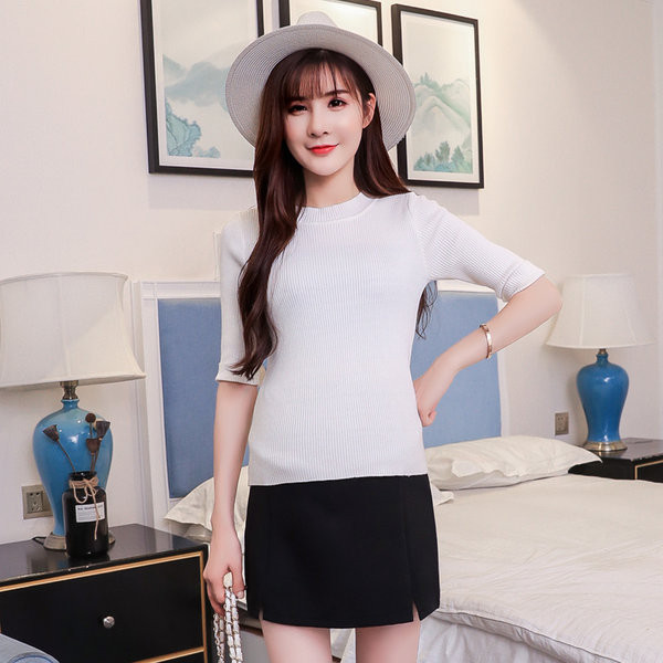 Къса пола за бременни с цепки