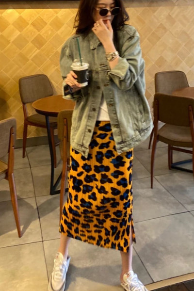 Ежедневна дамска пола с леопардов принт