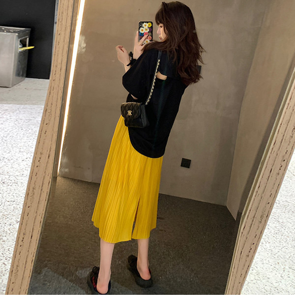 Ежедневна плисирана пола за бременни