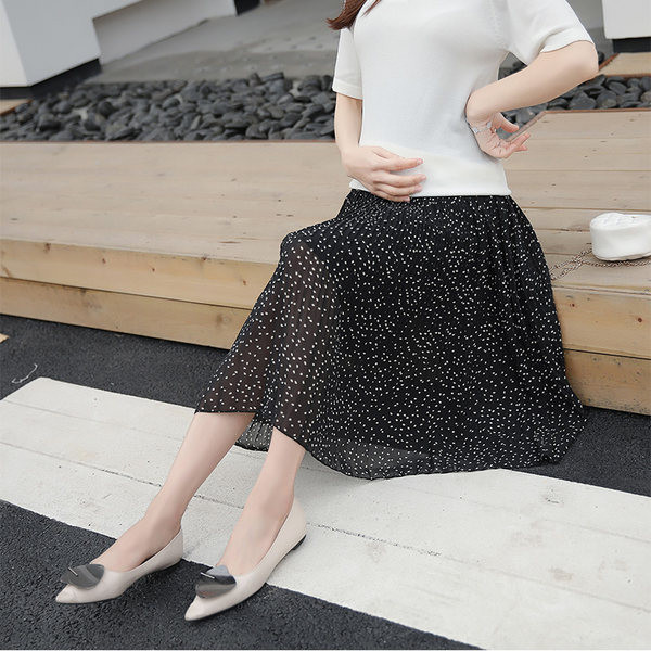 Ежедневна свободна разкроена пола за бременни 