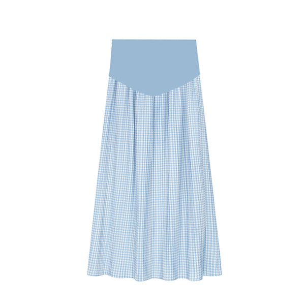 Ежедневна карирана пола с средна дължина за бременни