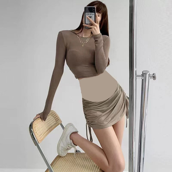 Къса пола с връзки за бременни