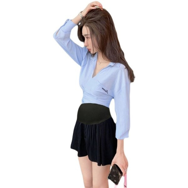 Къса  разкроена пола подходяща за бременни