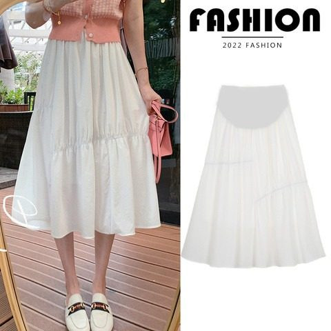 Разкроен модел пола със средна дължина подходяща за бременни