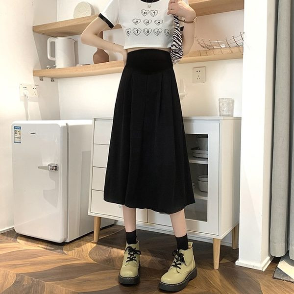 Широка дамска пола за бременни - средна дължина