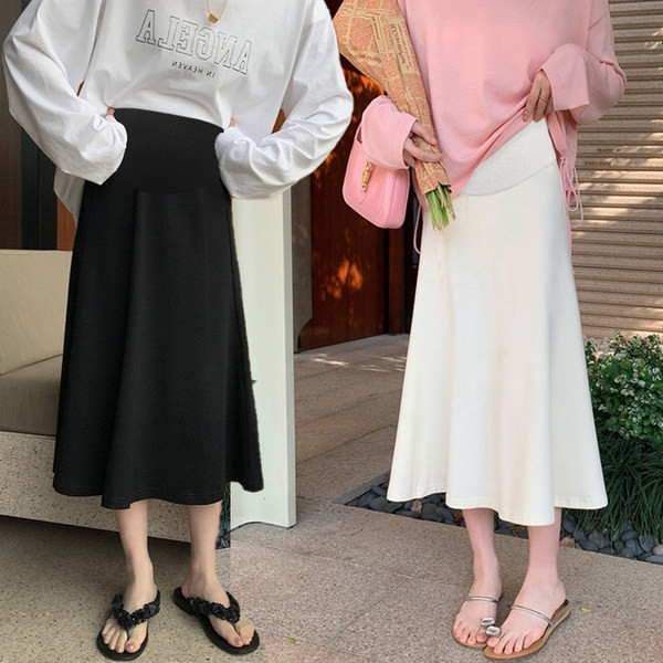 Ежедневна пролетна пола с висока талия за бременни