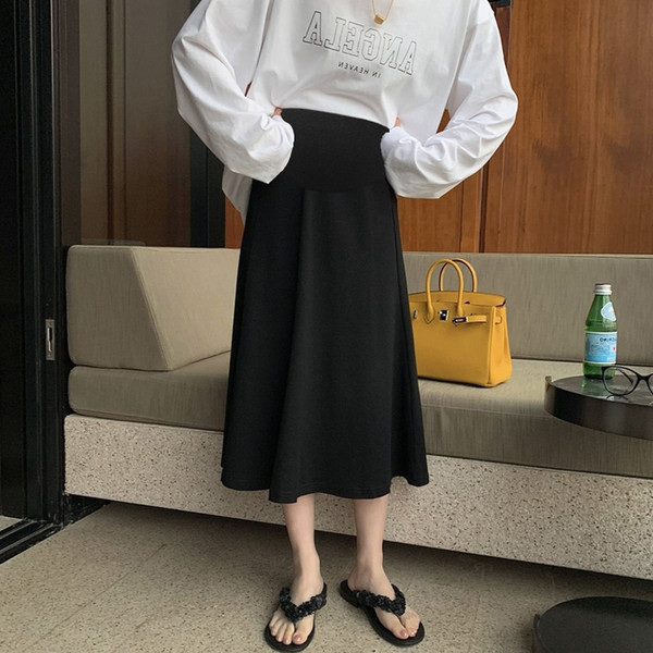 Ежедневна пролетна пола с висока талия за бременни