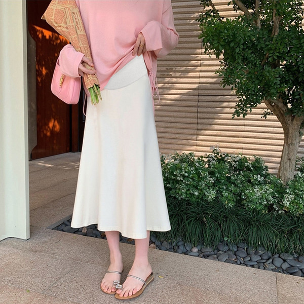 Ежедневна пролетна пола с висока талия за бременни