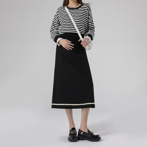 Дамска пола с висока талия за бременни