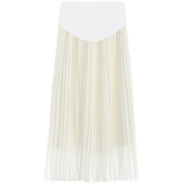 Ежедневна плисирана пола за бременни с висока талия