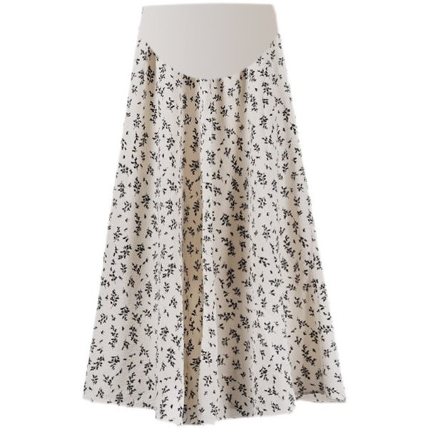 Ležerna trudnička suknja s visokim strukom i cvjetnim motivima