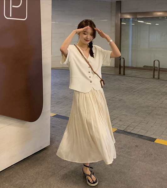 Нов модел лятна пола за бременни с висока талия