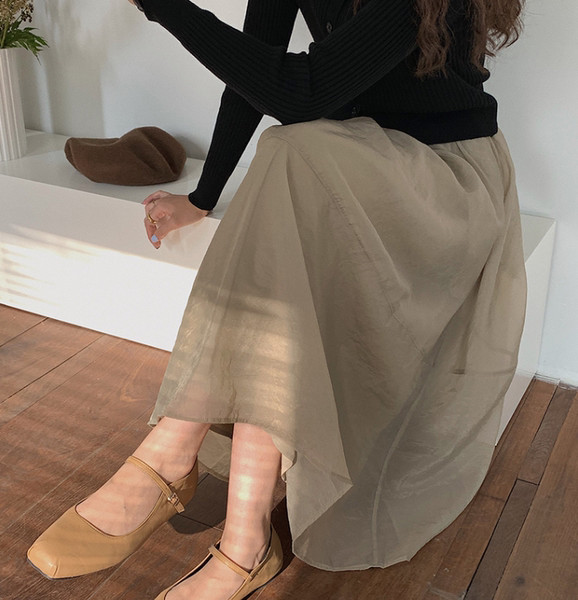 Модерна дамска пола с висока талия за бременни