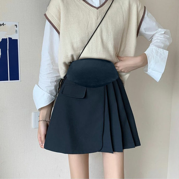 Къса плисирана пола за бременни - няколко модела