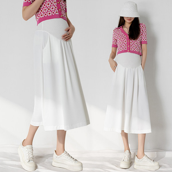 Изчистен модел пола за бременни с висока талия 