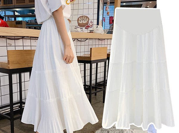 Дълга пола за бременни с еластична талия