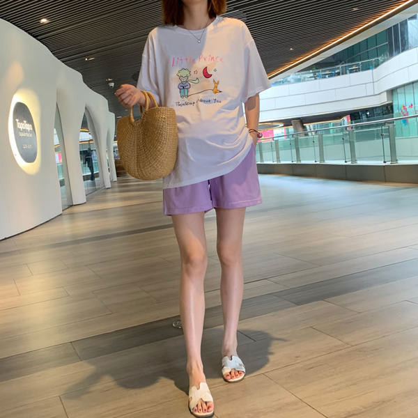 Ljetna pamučna majica sa šarenim printom za trudnice