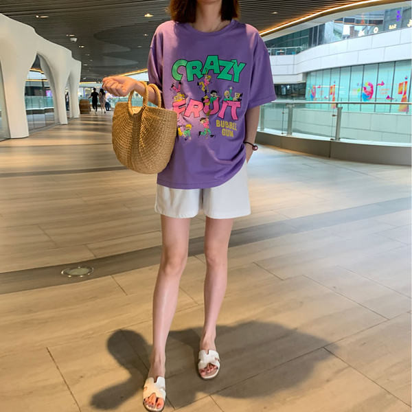 Ljetna pamučna majica sa šarenim printom za trudnice