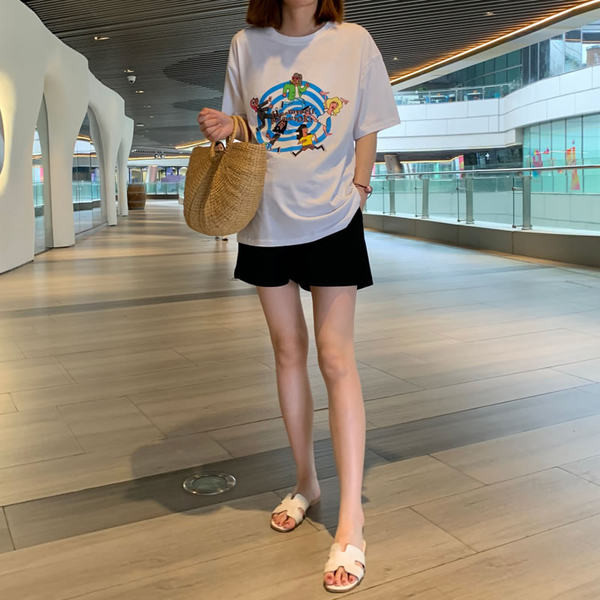 Ljetna pamučna majica sa šarenim printom za trudnice