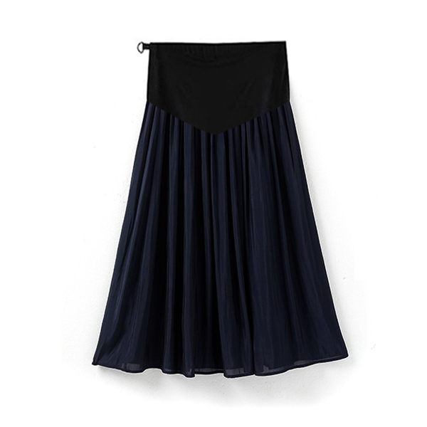 Стилна дамска дълга пола разкроен модел за бременни