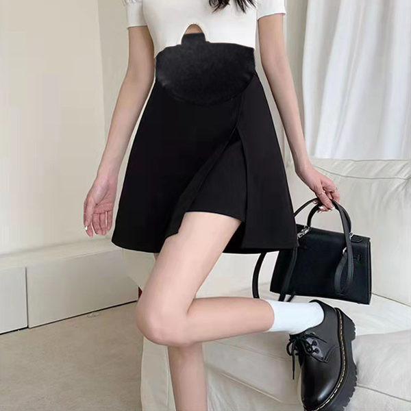 Prozirna trudnička suknja visokog struka s prorezom sa strane