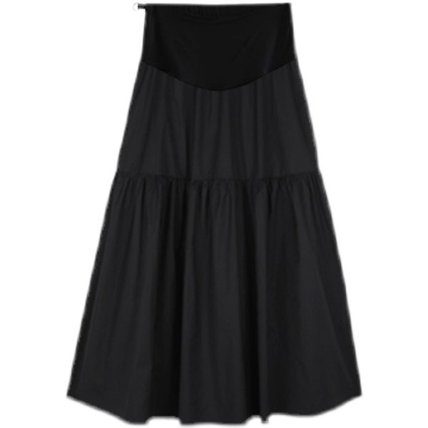 Duga skraćena trudnička suknja sa širokim elastičnim strukom